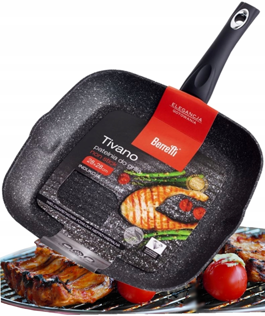 

Patelnia grillowa 28x28 cm Non-Stick Indukcja Gaz