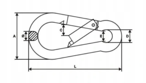 KARABIŃCZYK DO LIN 8x80 8MM STRAŻACKI UCHWYT OCYNK 230kg EAN (GTIN) 5902706825466