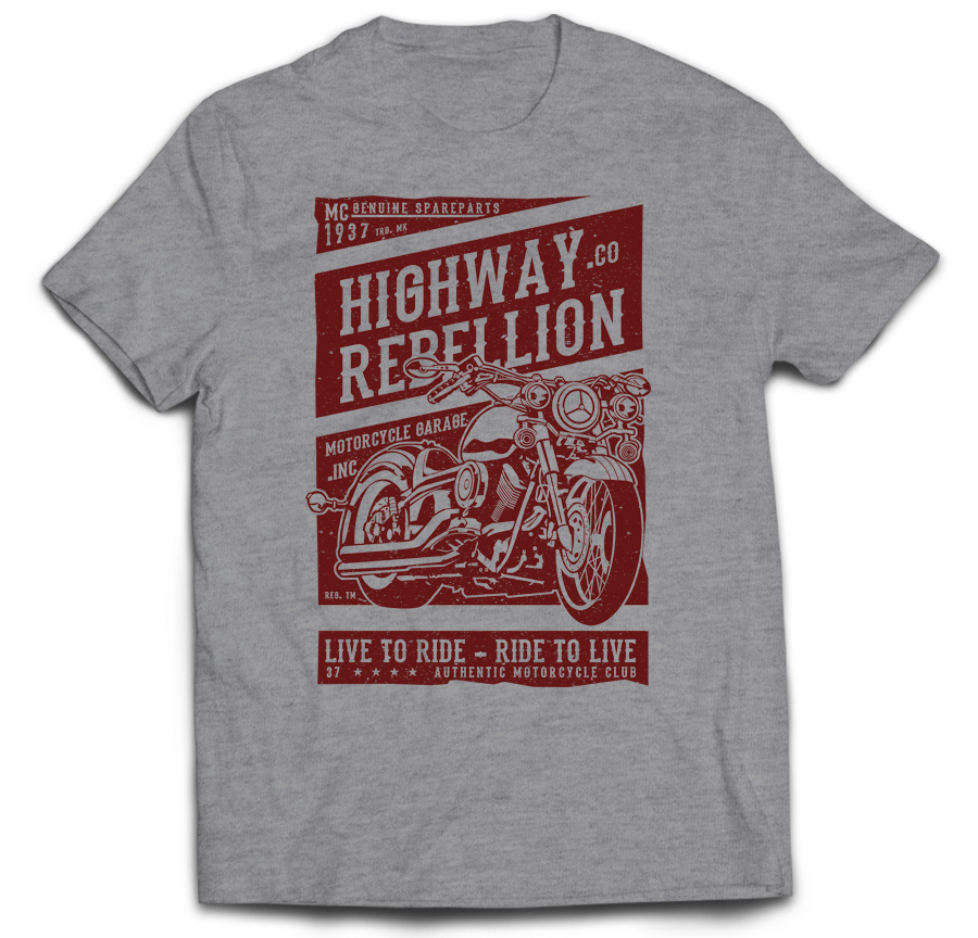 

Tshirt Motor Motocykl Vintage Live To Ride XL