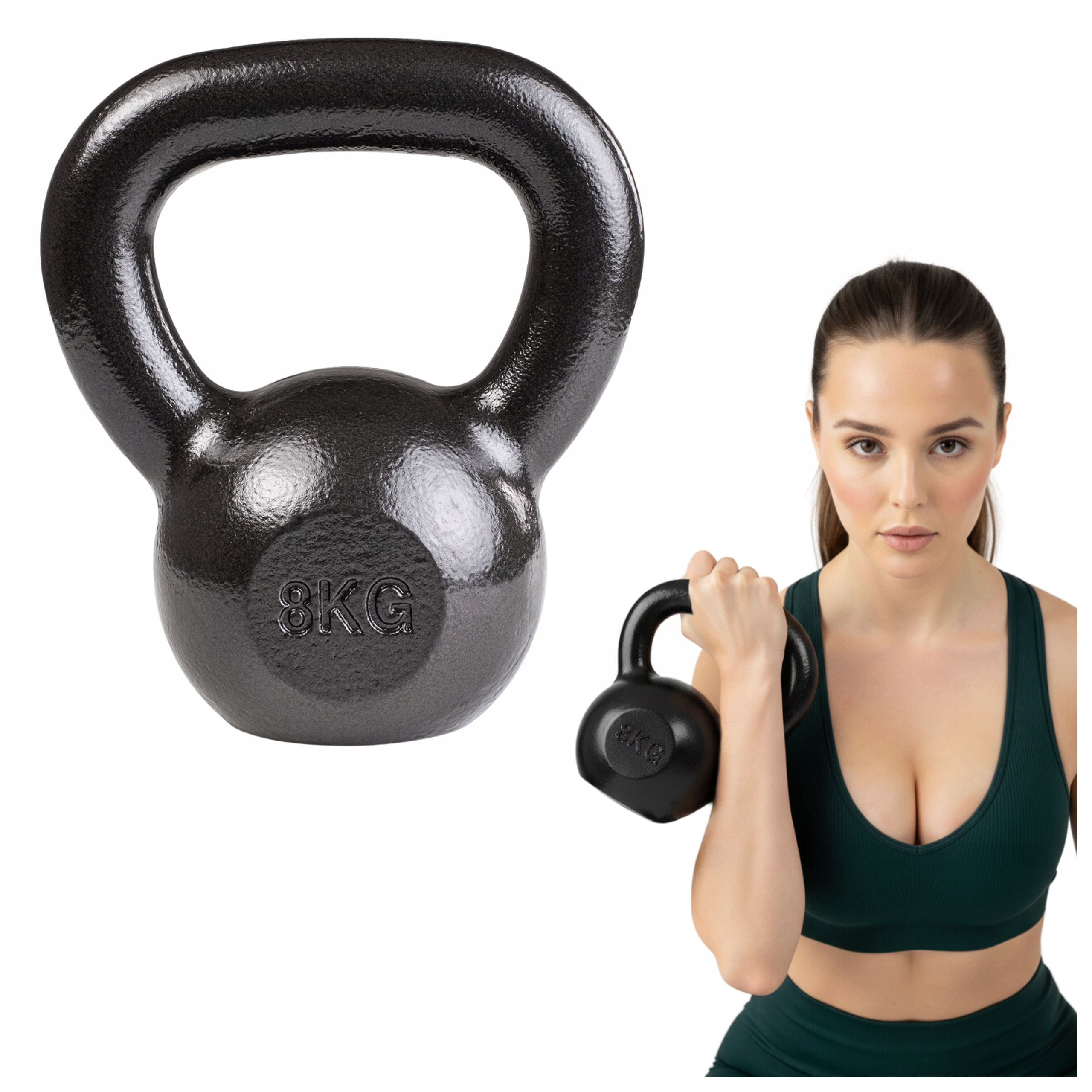 Kettlebell Odważnik Do Ćwiczeń Kettle Hantla Hantel Żeliwny Fitness 8KG