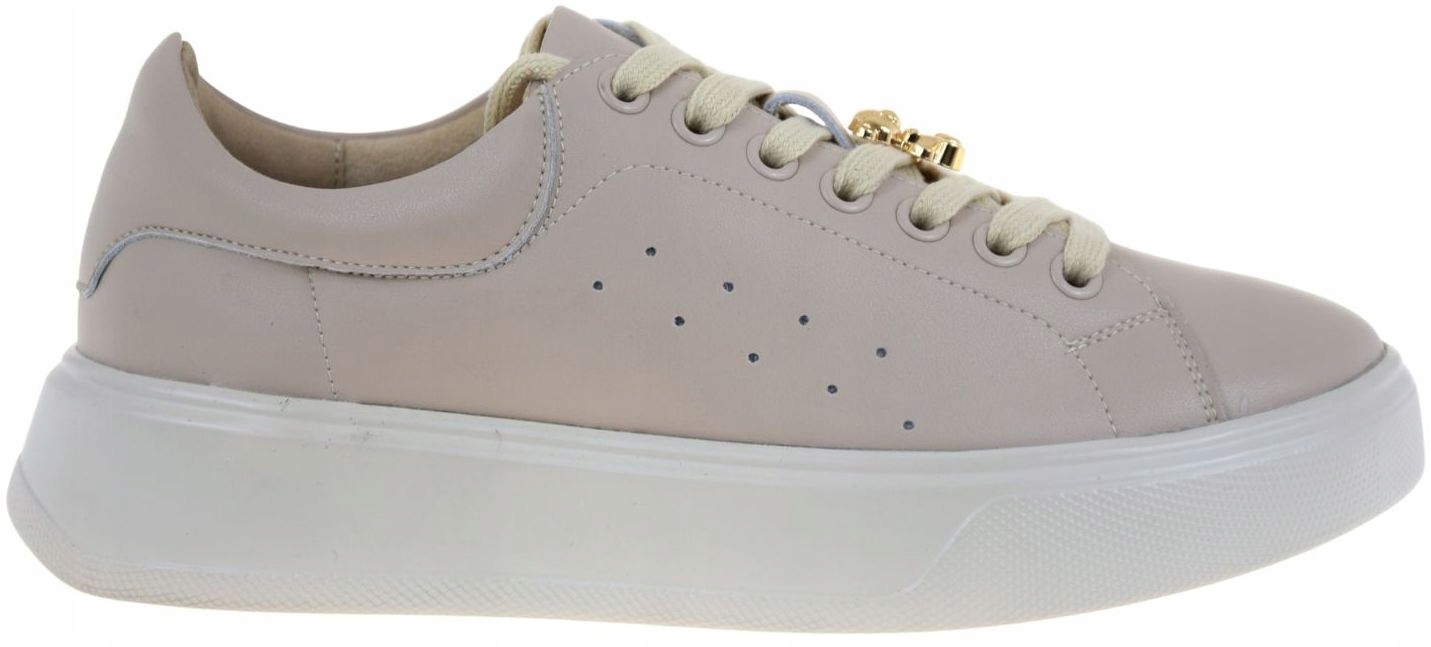 Béžové dámské tenisky z přírodní kůže platforma Cambell 26-19379BG VEL.41