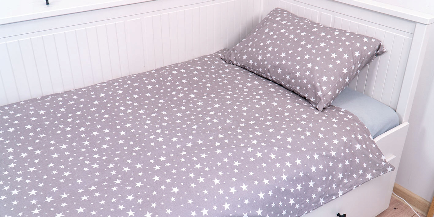 Poszewka 100x160 cm na kołdrę 100% bawełna - PRODUKT POLSKI Gwiazdki szare Kod producenta poszwa 100x160 gwiazdki szare