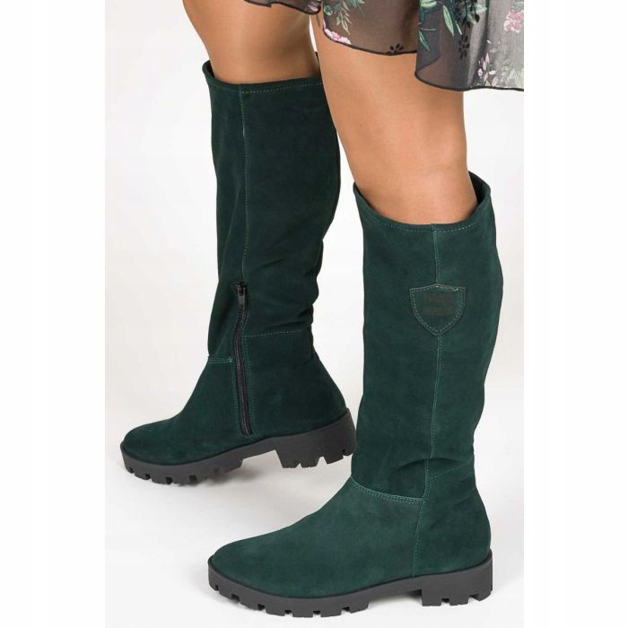 Semišové Kozačky Typu Trapery Platformy Optimo 36