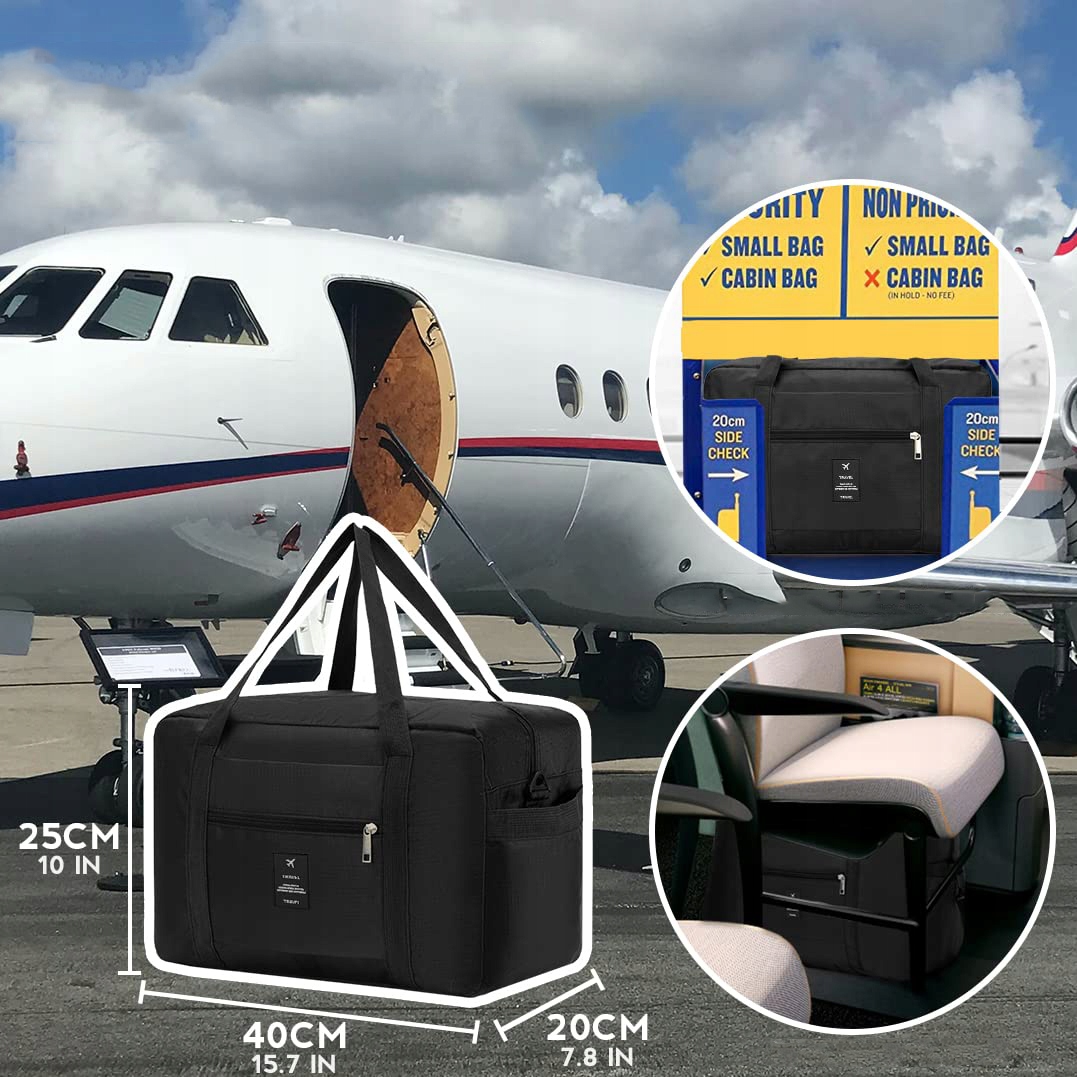 TORBA DO SAMOLOTU BAGAŻ PODRĘCZNY DO BAGAŻ PODRĘCZNY RYANAIR 40X20X25 cm Wysokość 40 cm