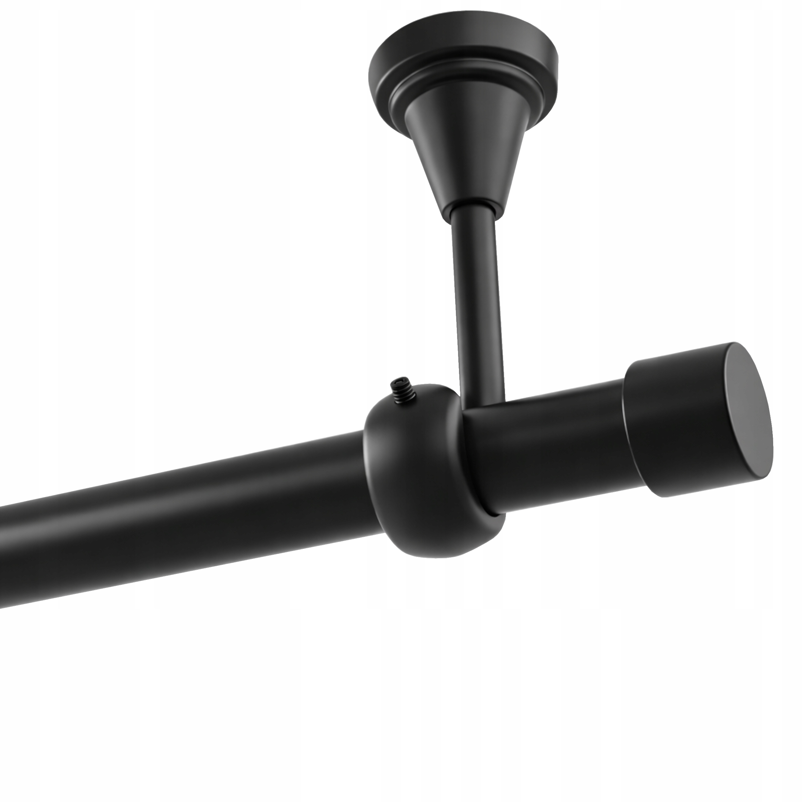 Jednoduchá garnýž Kovový Stropní 19mm Černý Mat 360cm Luna Bez Koleček