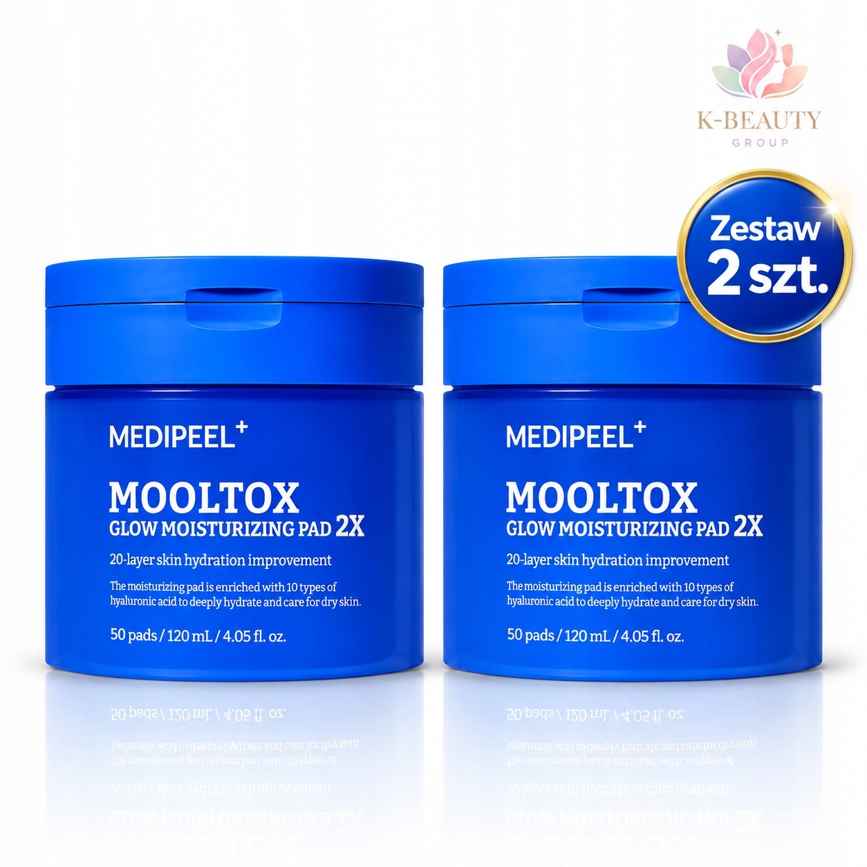 2ks x Mooltox Glow Moisturizing Pad Hydratační vločky 140 ml 50 Ks.