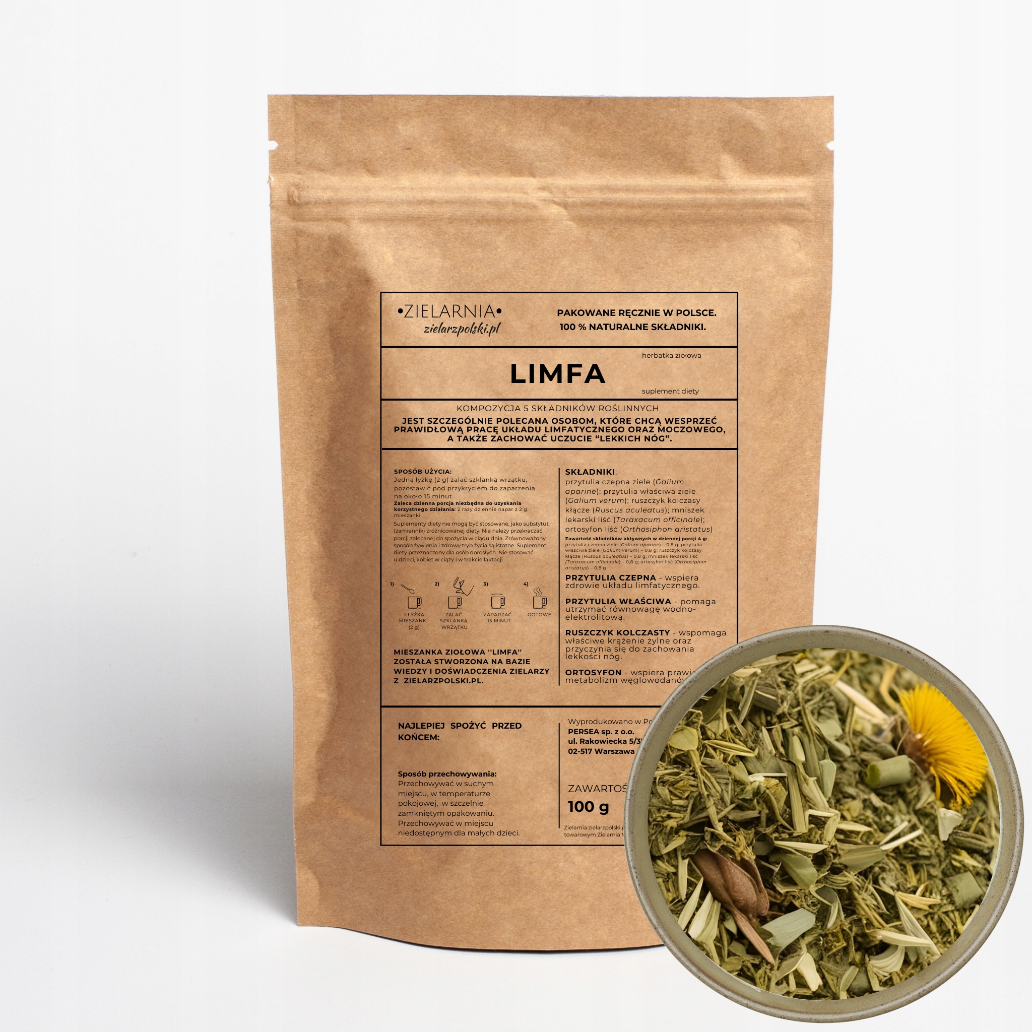 Limfa herbatka na Limfę Krążenie Obrzęki oczyszczanie naturalna 100% zioła