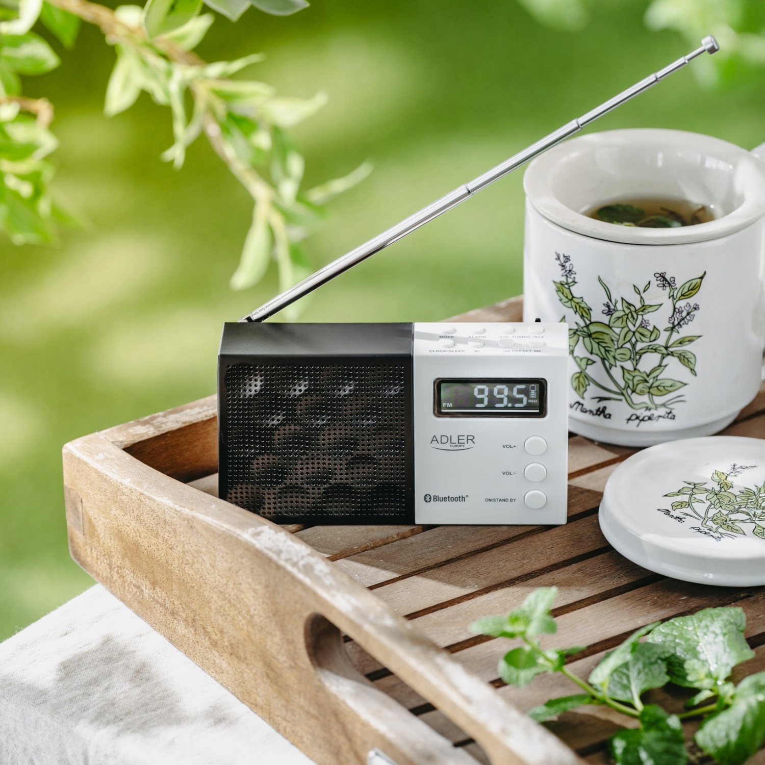 Radio Cyfrowe PLL AM/FM AD 1908 Bluetooth 5.0 USB/SD Budzik