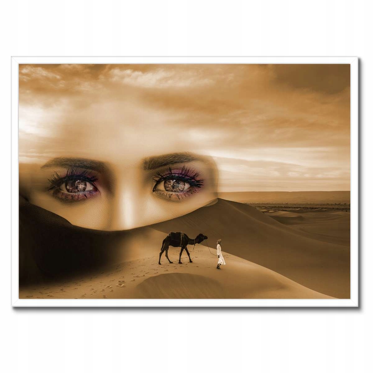Plakáty v rámu 70x50 Poušť Oči Laska Sepia