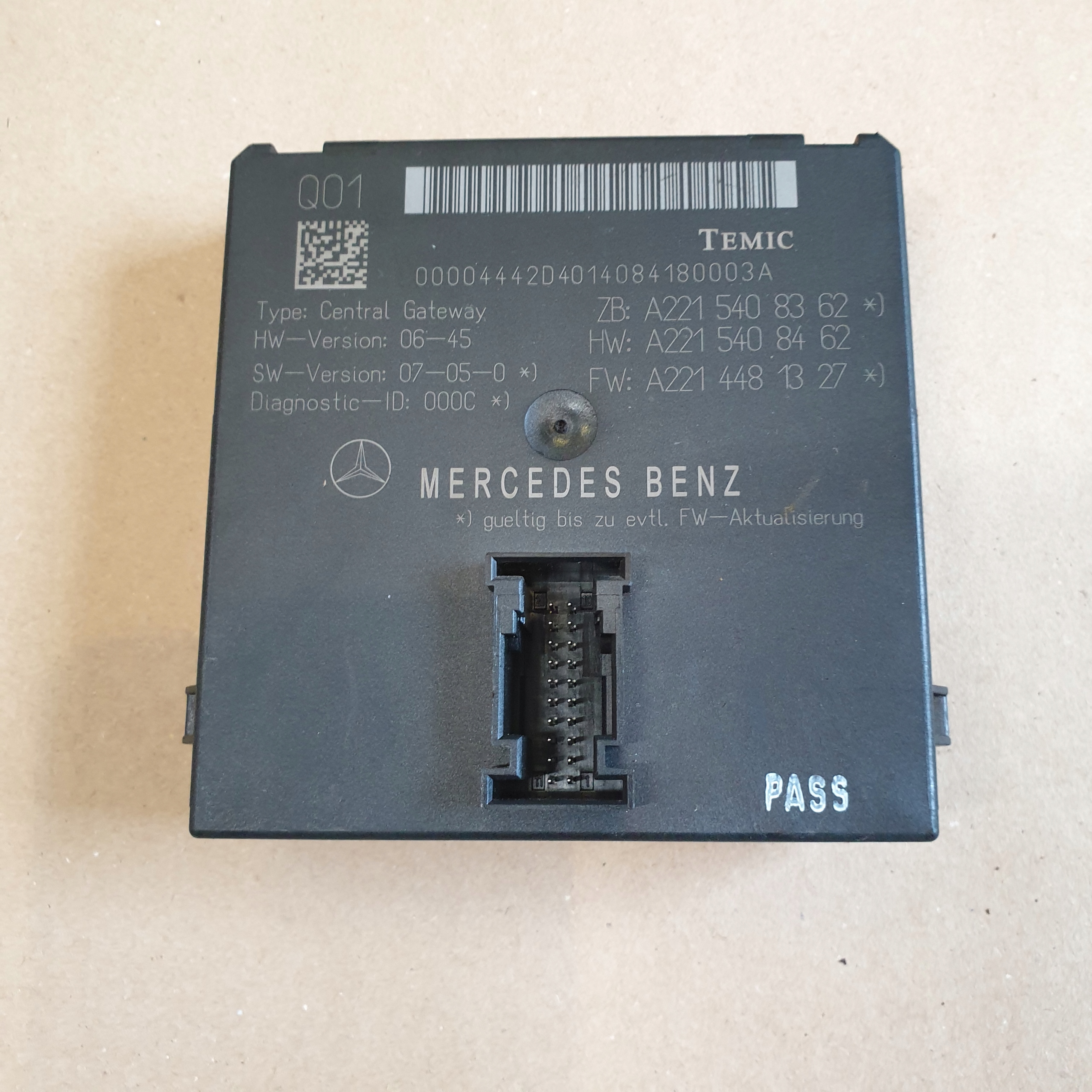 module control unit of the air conditioning MERCEDES S W221 OE