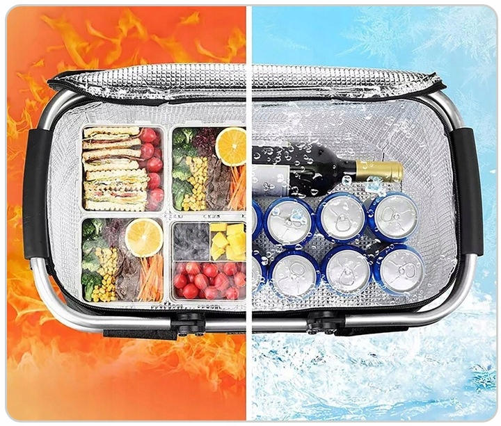 KOSZ PIKNIKOWY TERMICZNY SKŁADANY NA PLAŻE 30l Marka FLIX