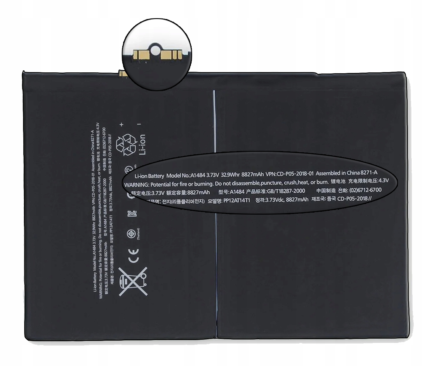 Baterie Akumulátor pro Apple iPad 6 A1893 A1954 8827mAh Originální čip Ti