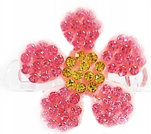 

Kwiatki błyskotki na spince - różowe