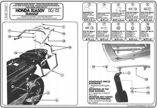 GIVI PL167 STELAŻ KUFRÓW HONDA XL 650V TRANSALP