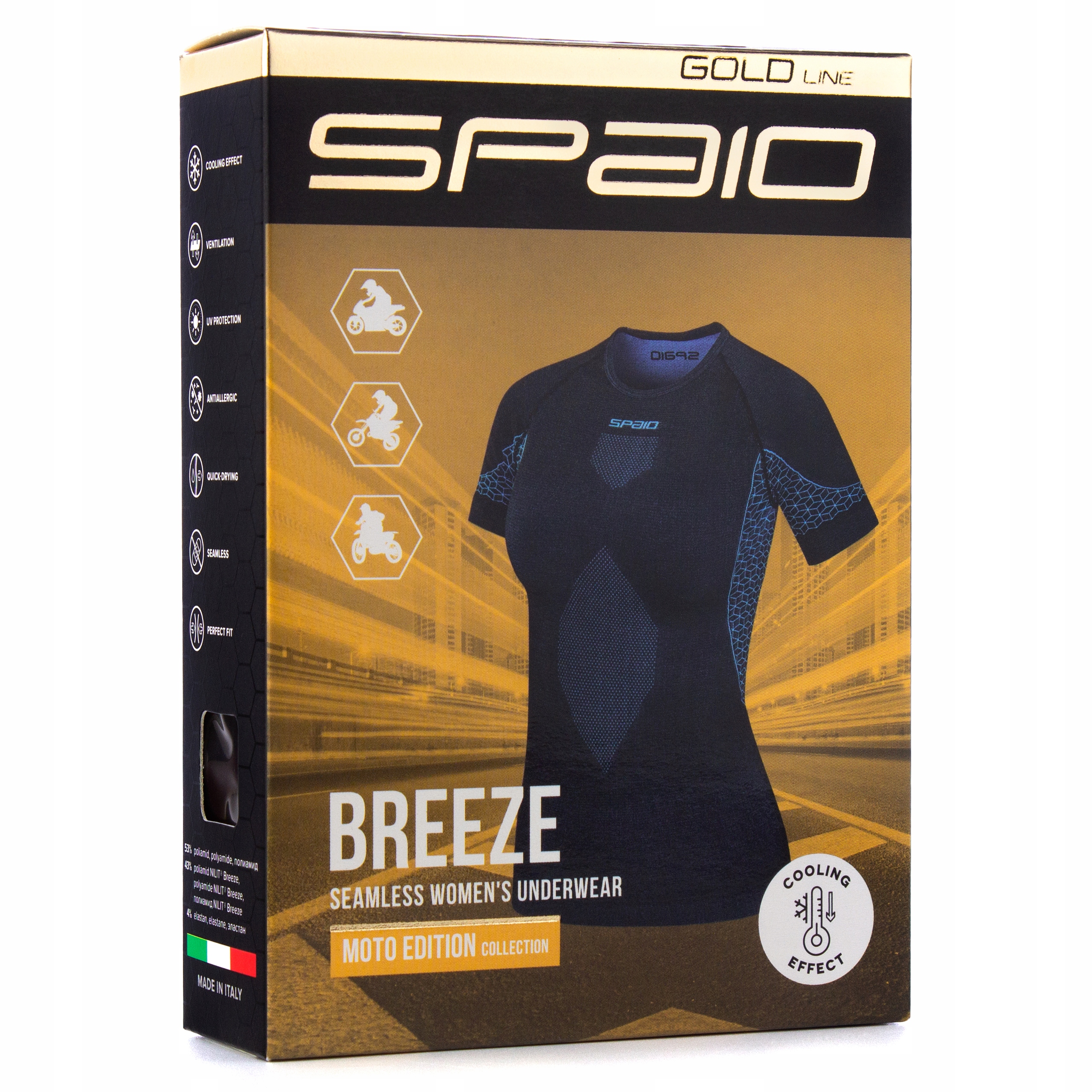 Koszulka termoaktywna krótki rękaw SPAIO Breeze na lato damska niebieska S Rozmiar S