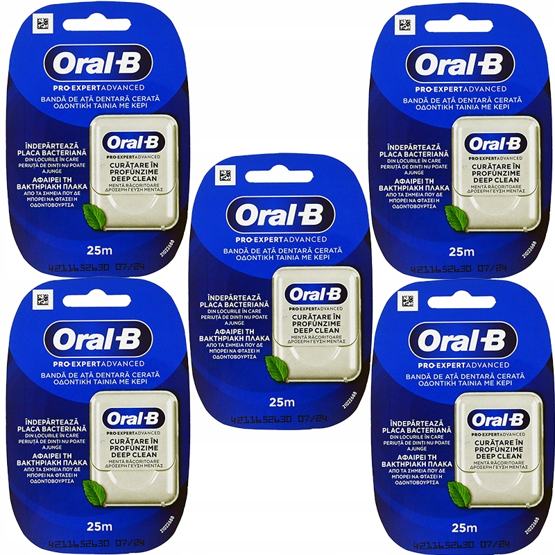 5x Nić dentystyczna Oral-b Pro-Expert Advanced Deep Clean Floss 25m