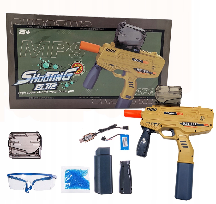 KARABIN PISTOLET AUTOMAT KULKI ŻELOWE MP9 ELEKTRYK