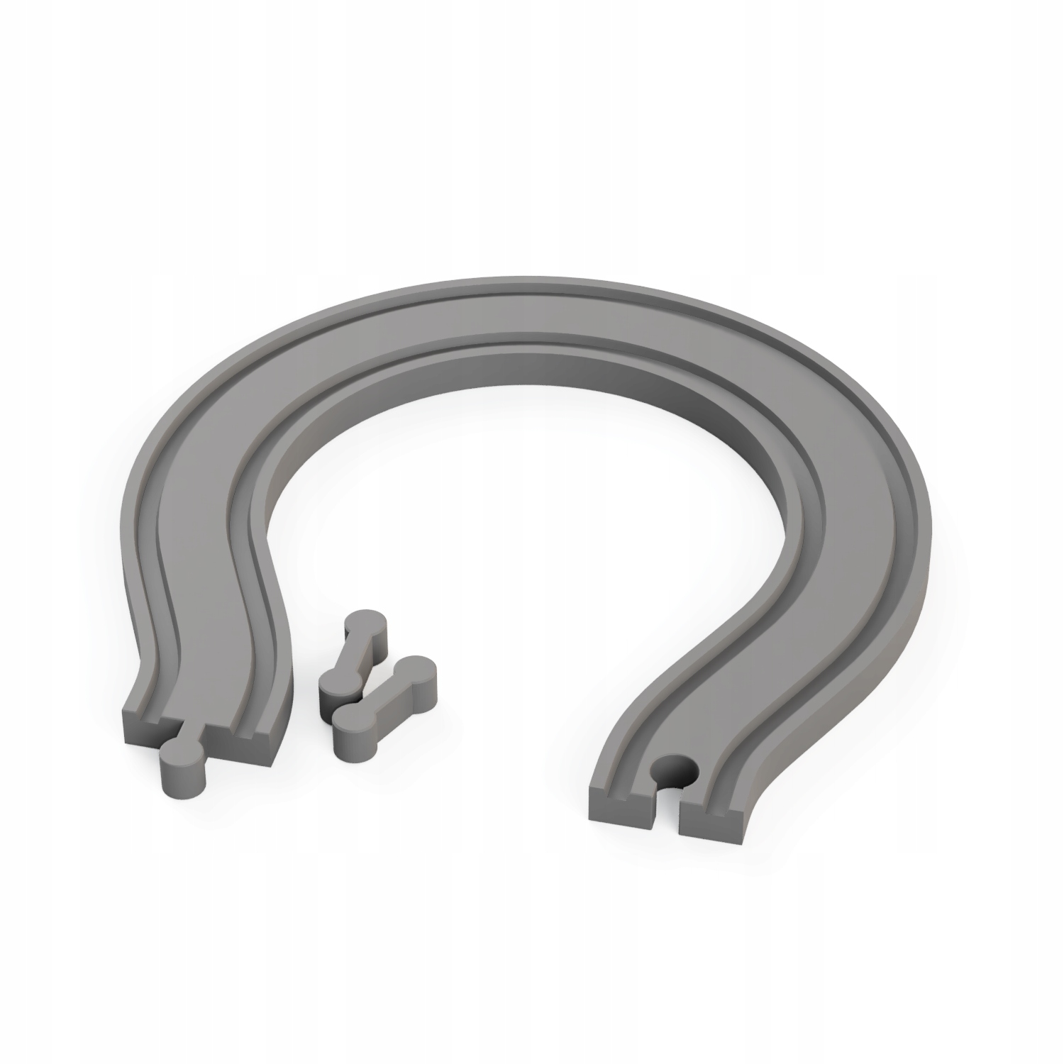 NAWRÓT ZAKRĘT DO TORÓW KOLEJKI DREWNIANEJ +2 ŁĄCZNIKI - od FabrykaTorow