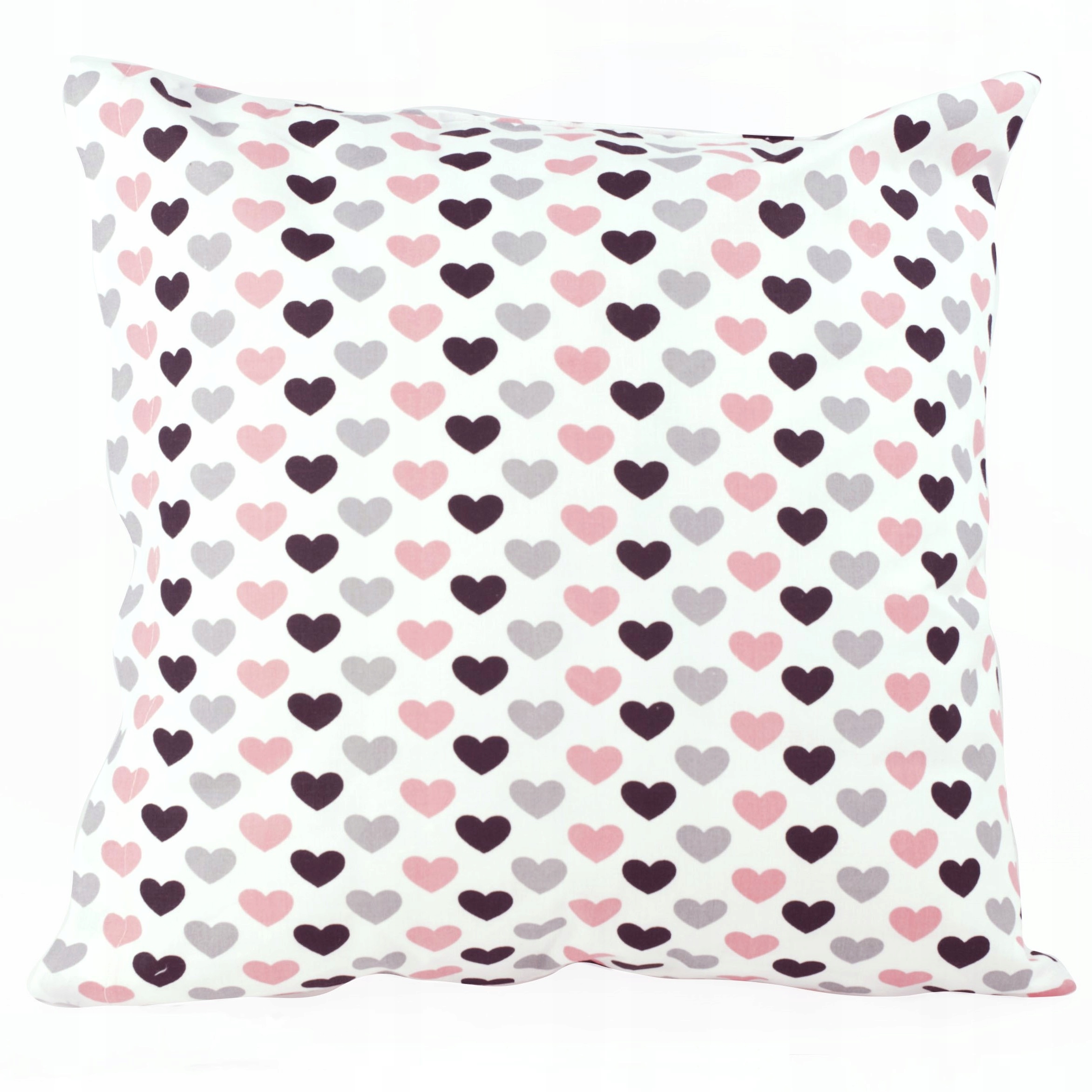 

Poszewka na jaśka 50x50 Serca Szare Róż Czerń