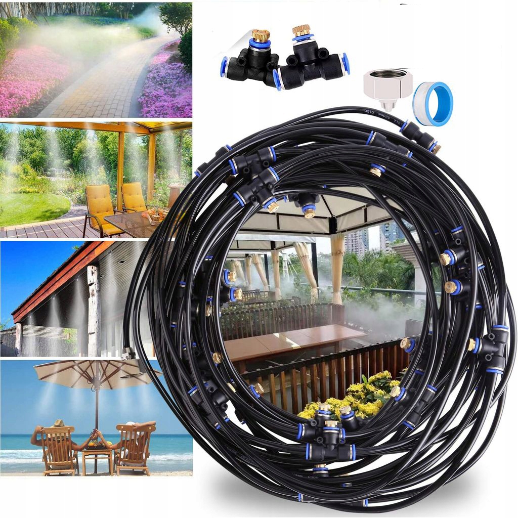 KURTYNA WODNA MGIEŁKA ZRASZACZ 12m OGRODOWA KLIMA ZESTAW DO NAWADNIANIA Marka Bedee