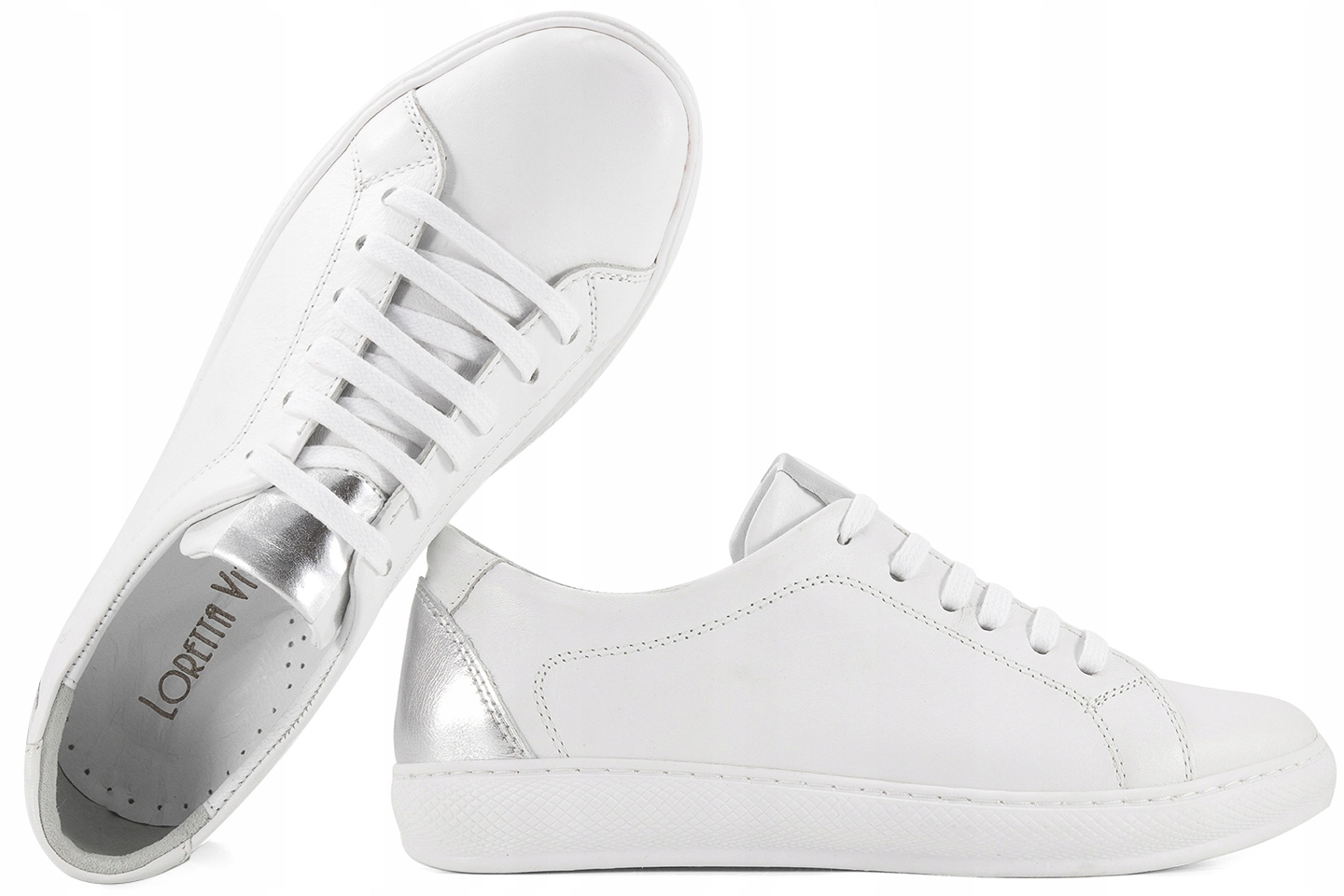 Loretta Vitale Z-01 Dámské Kožené Polobotky, bílé, bílá, 40