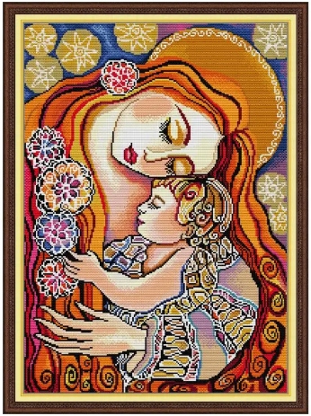 křížková výšivka kanva mulina den matky láska