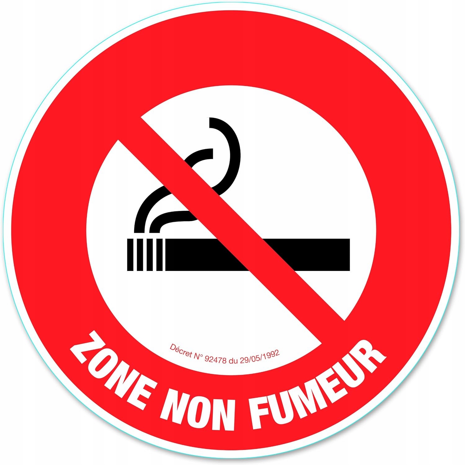 Štítek Kulatý Samolepicí Zákaz Kouření Zone Non Fumeur
