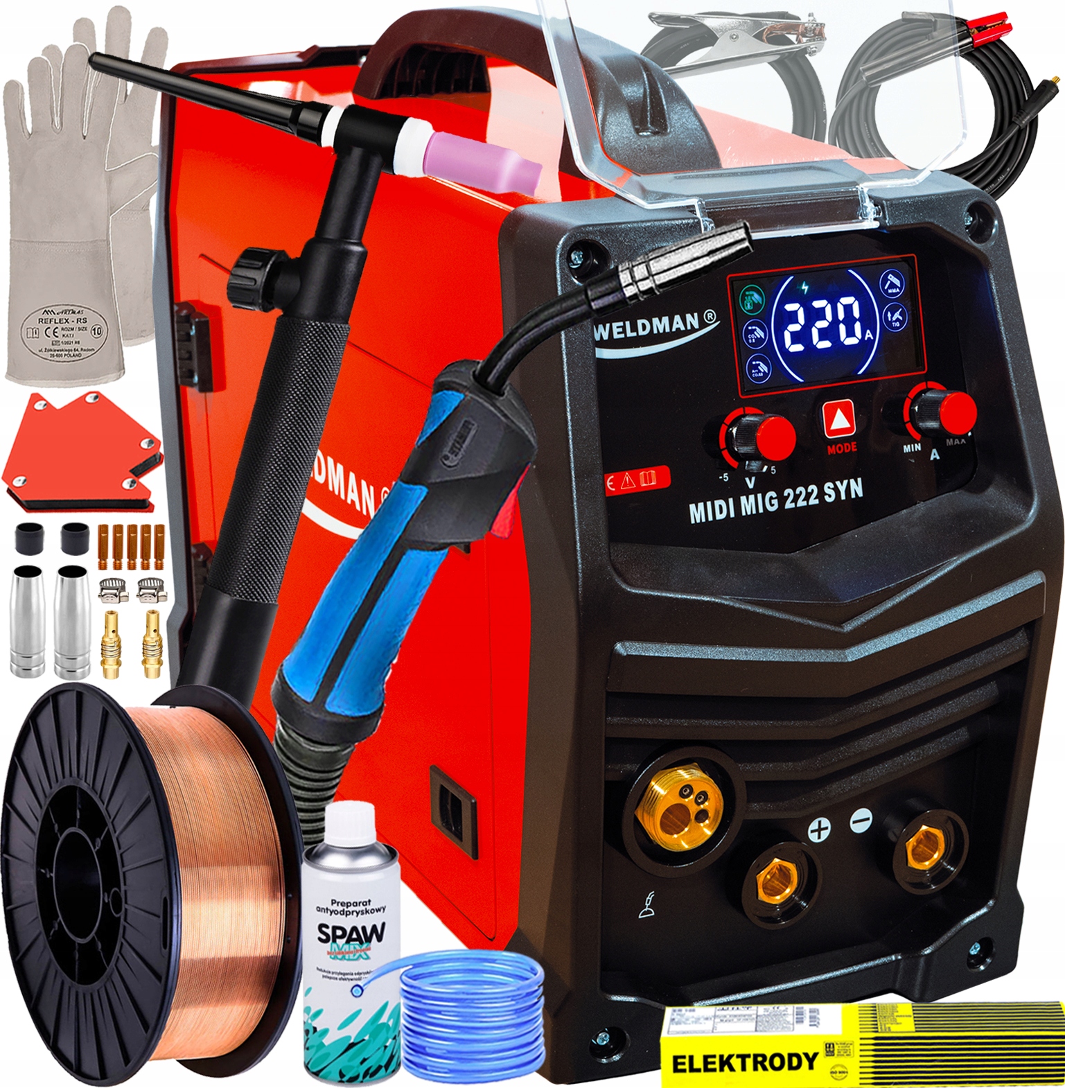 Svařovací Stroj Weldman MIDI Mig 222 Synergie 220A Tig