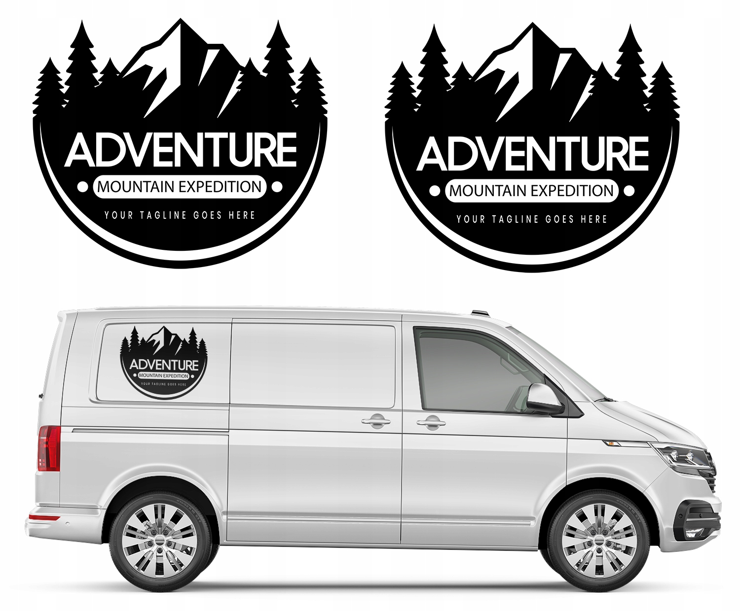 2x NAKLEJKA na SAMOCHOD CAMPERA ADVENTURE 64X54cm
