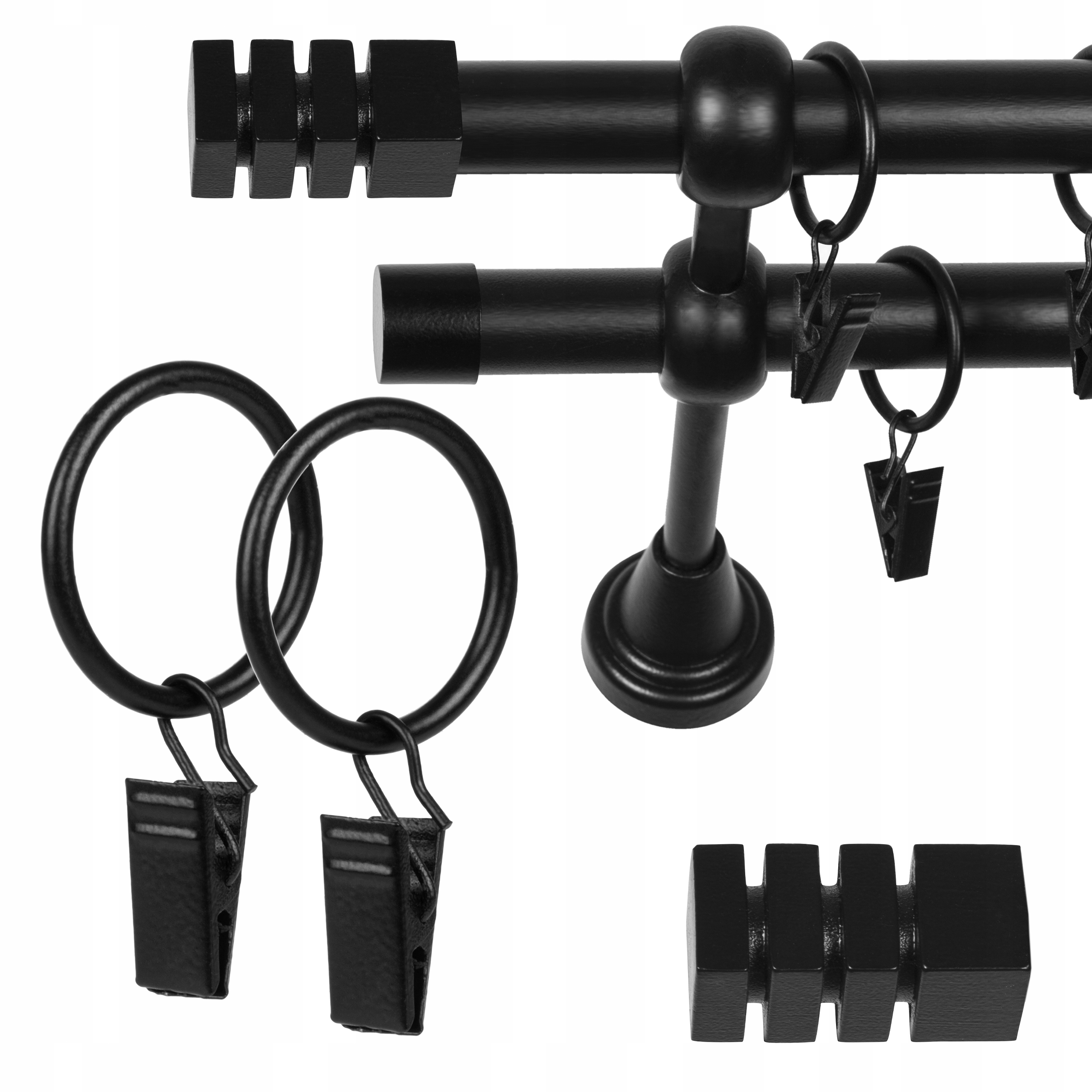 KARNISZ PODWÓJNY FI 19 mm 120 CM LUX Z ŻABKAMI