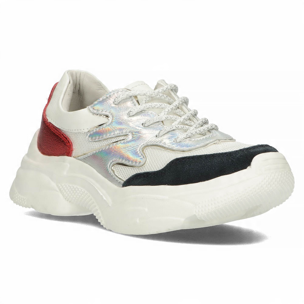 

Skórzane sneakersy Filippo DP1410/20 Wh Rd r.39