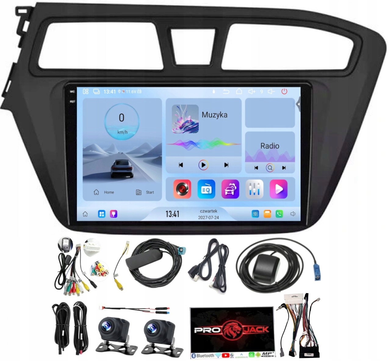 Rádio Navigácia Gps Android Carplay Hyundai I20 2015-2017 4GB 64GB Sim