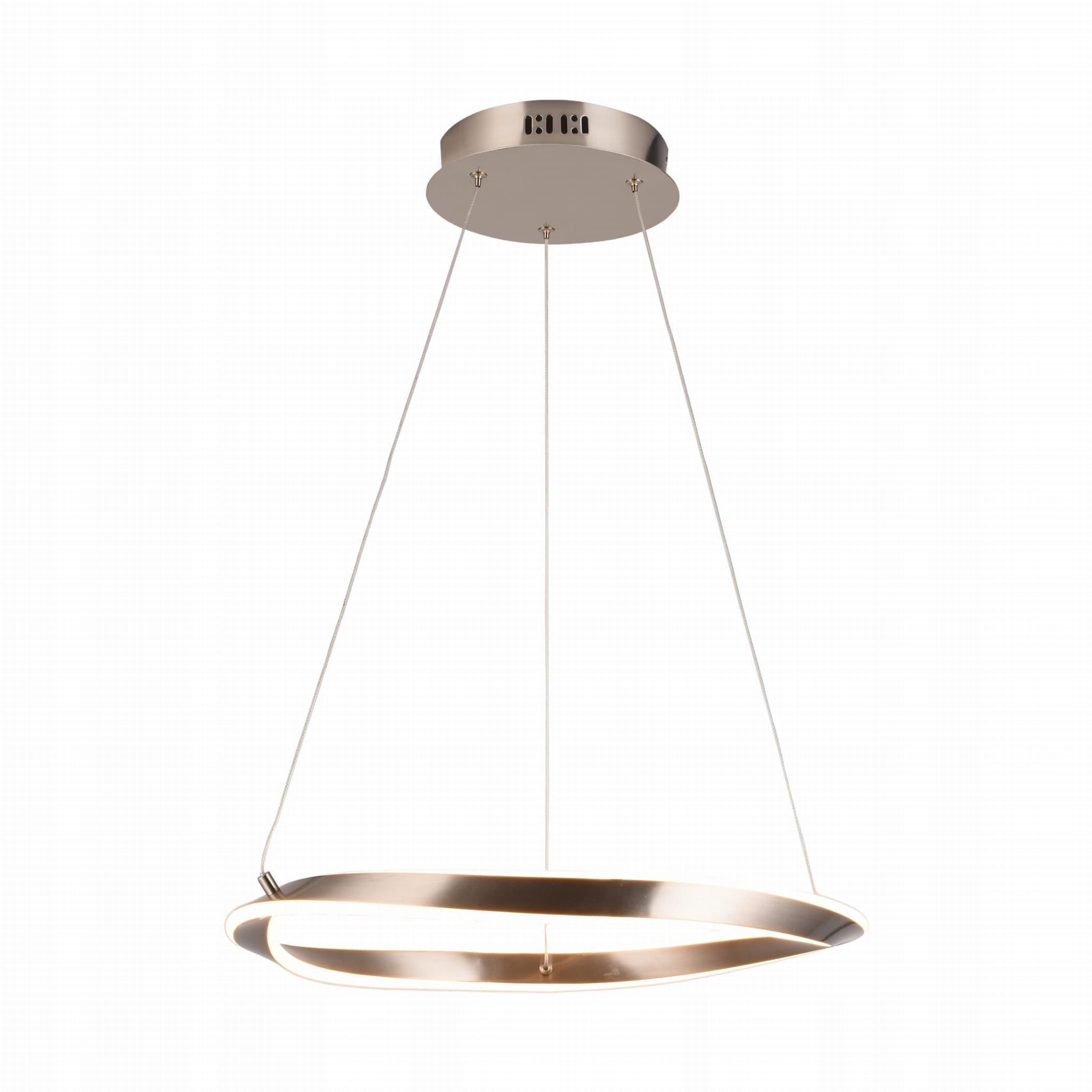 Vkusný stropný previs s nepravidelným kruhom a niklovým sfarbením Girona