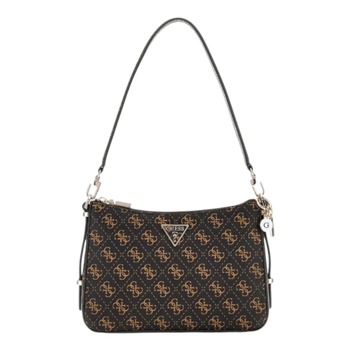 Guess Eco Erica Top Zip Shoulder Bag Hnědá