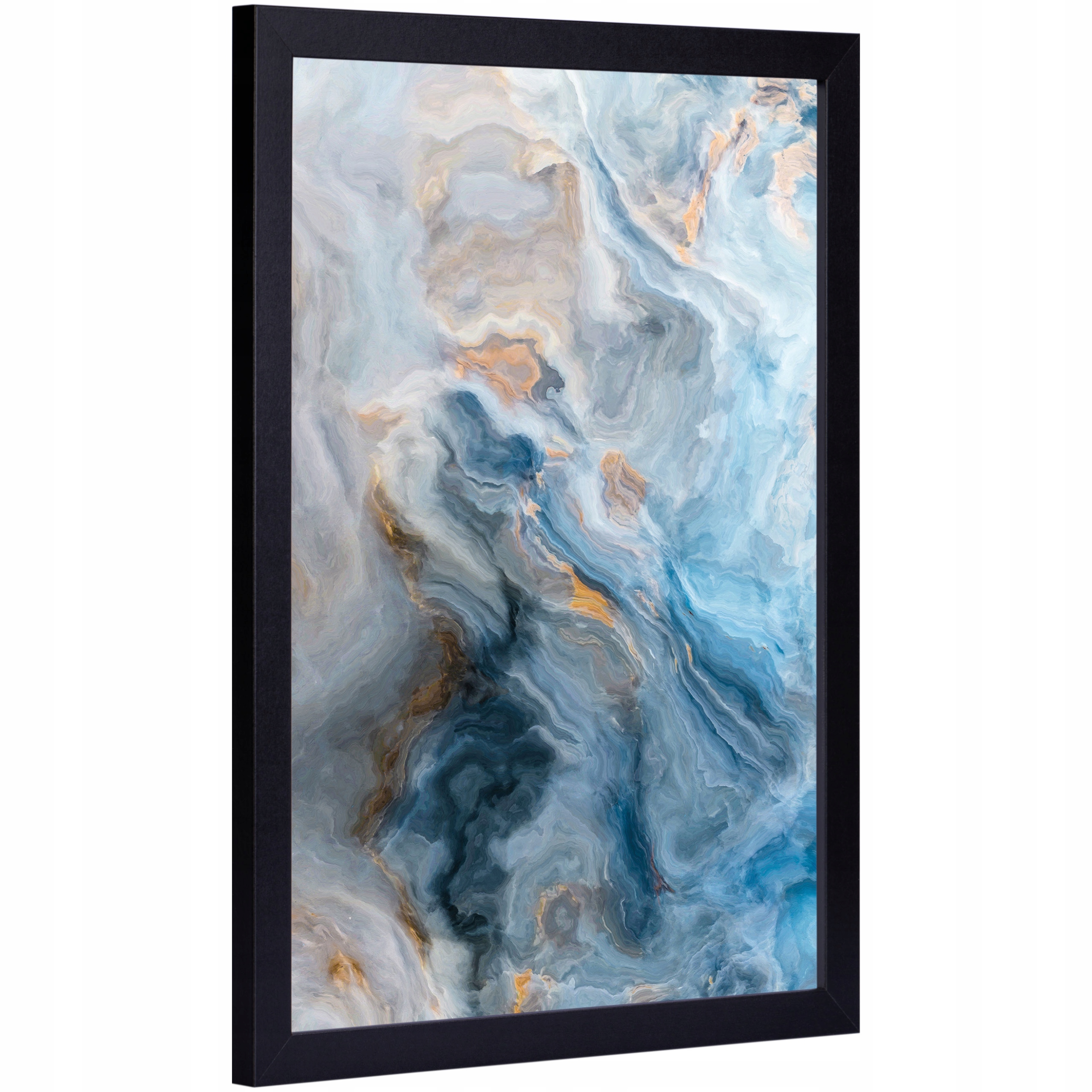 Obraz w ramce marmur akwarela błękit 33x43cm