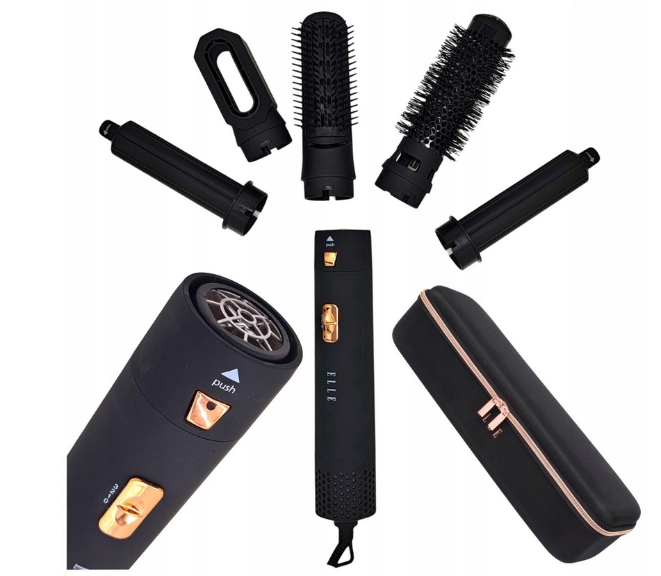 Lokówko-suszarka Do Włosów Elle 5w1 Wielofunkcyjna 5 Nasadek 1200W