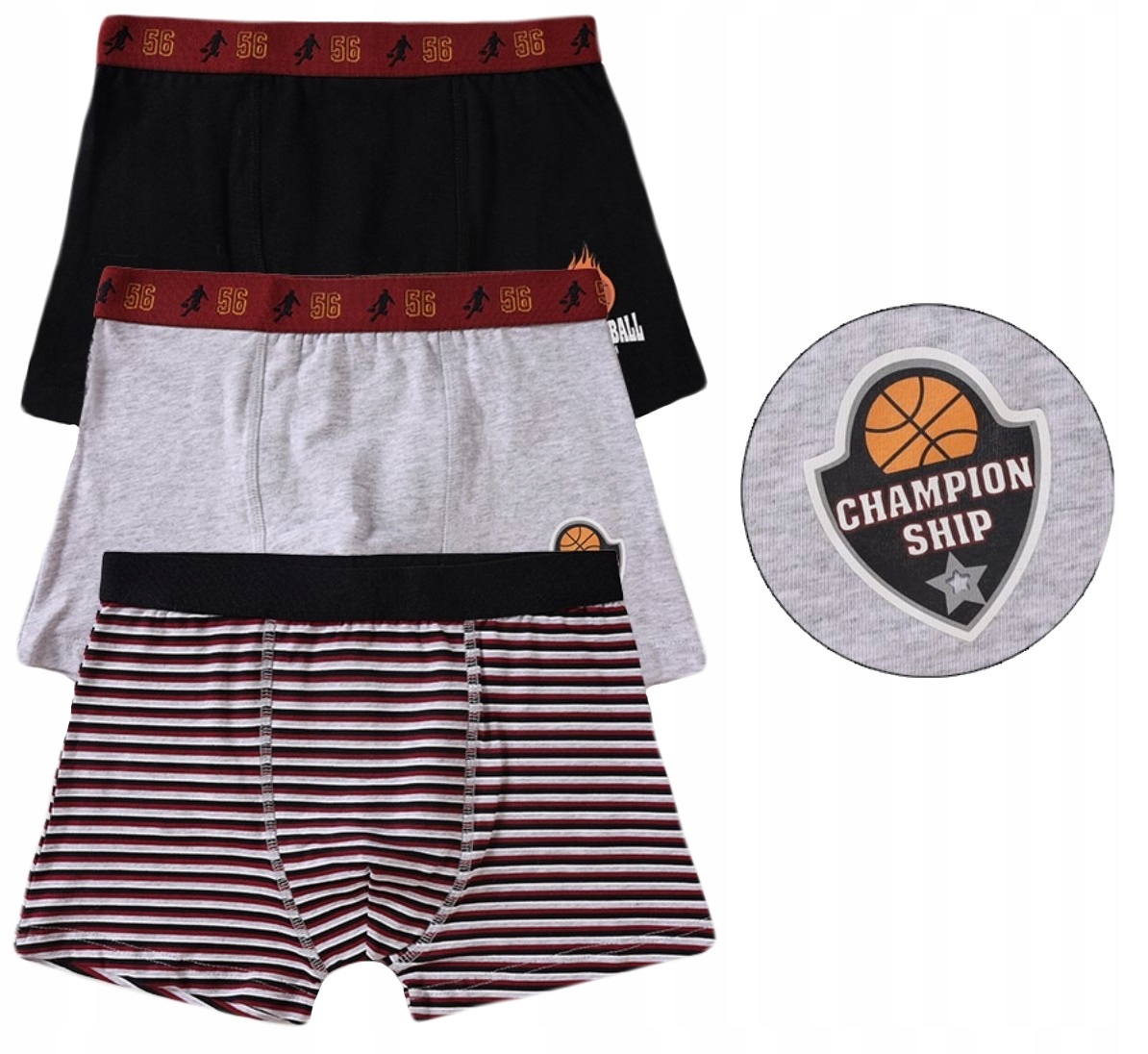 

bokserki chłopięce majtki Basketball 3pak 146/152