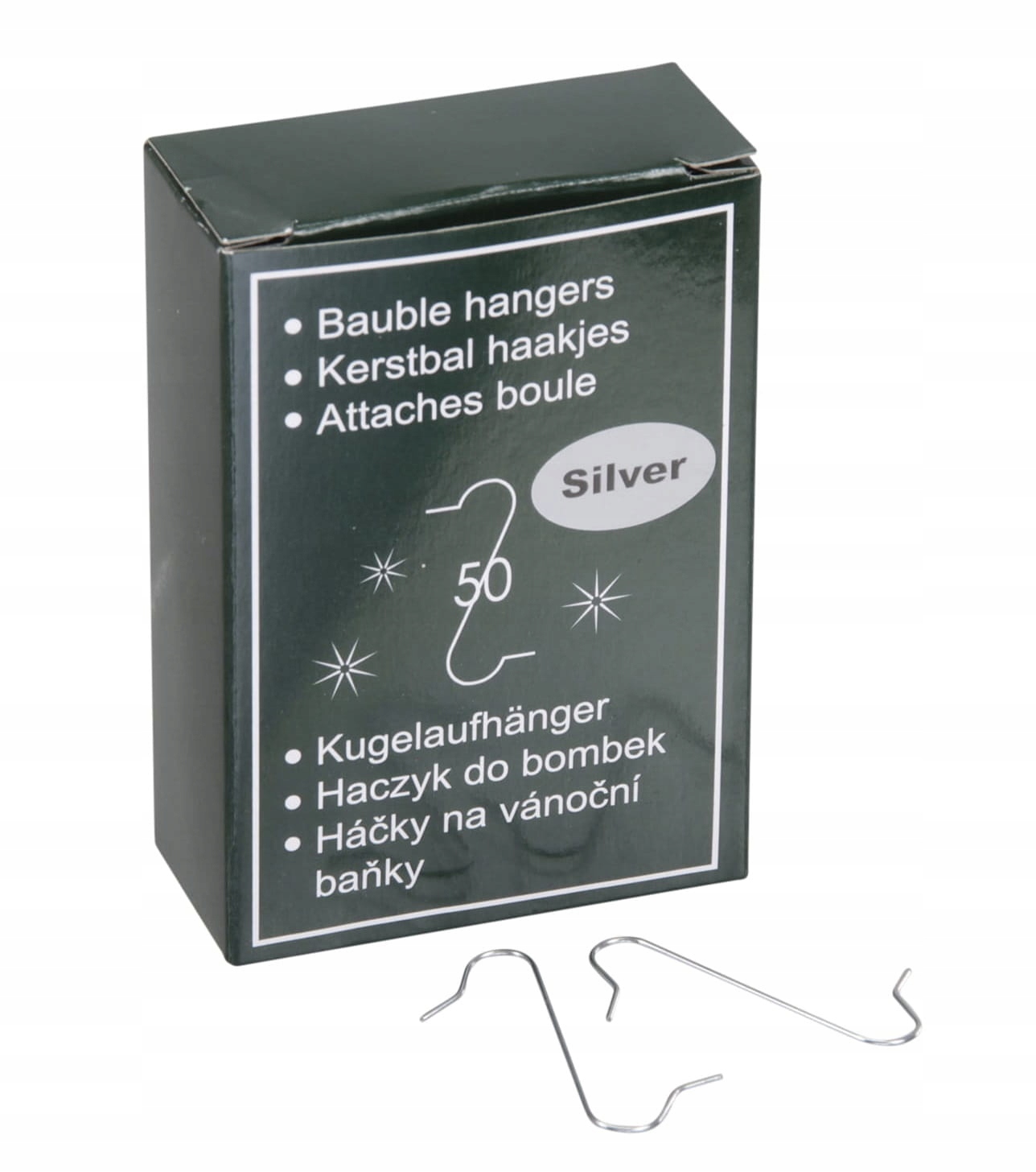 

Zawieszki haczyki na bombki Srebrne 50 szt.
