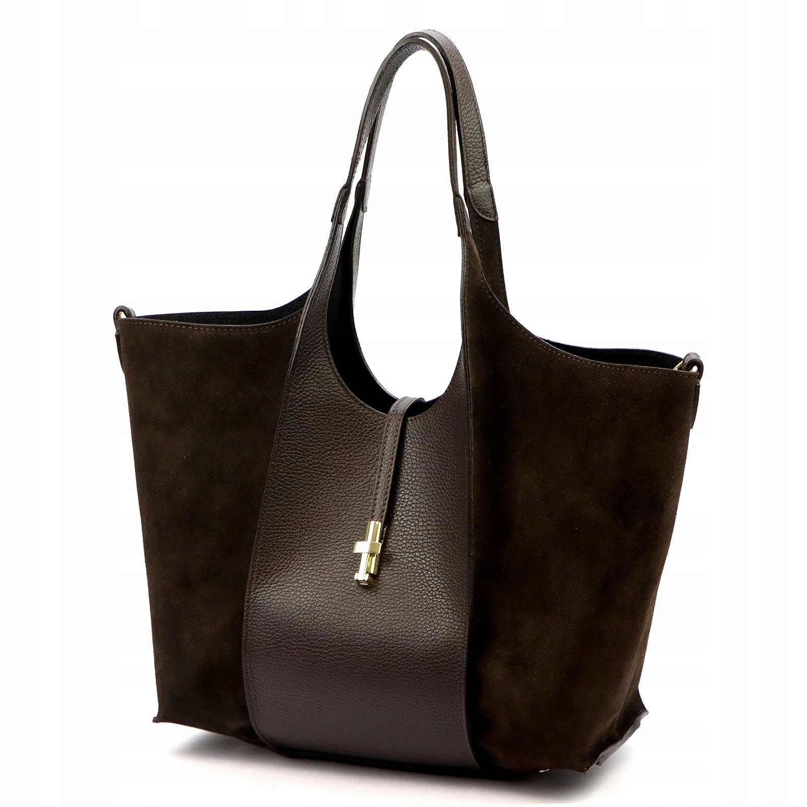 Dámská kabelka shopper kožená tmavě hnědá přes rameno Luka