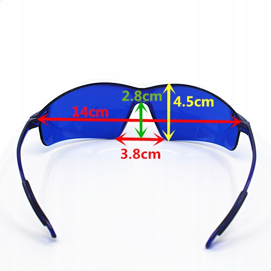 OKULARY OCHRONNE DO DEPILACJI LASEROWEJ LASERA IPL Kolor dominujący niebieski