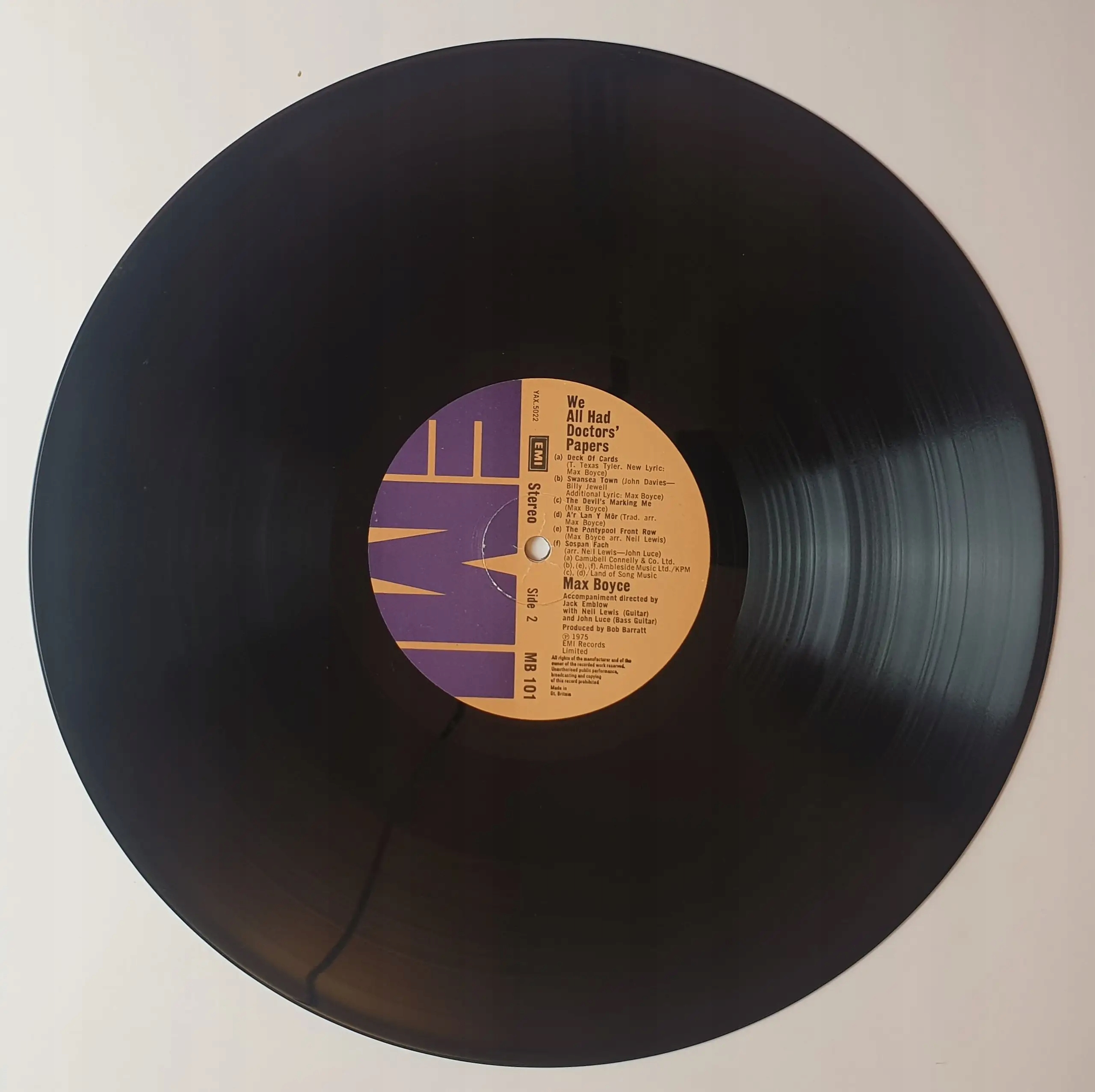 Winyl Max Boyce - We All Had Doctors' Papers 1975 VG+ Wytwórnia inna