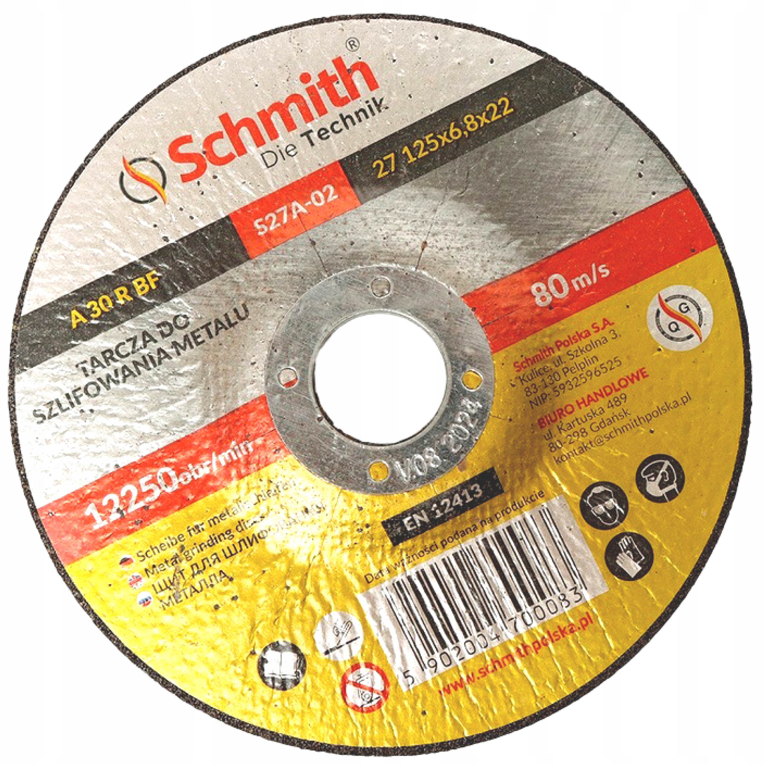 

Tarcza Do Szlifowania Metalu 125x6,8 Schmith