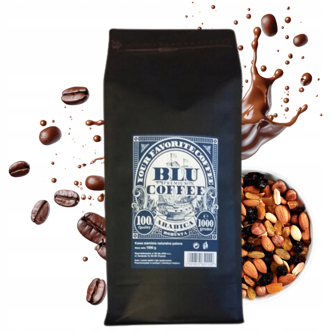 Levně Káva zrnková Blu 1000 g Arabica/Robusta z Polské pražírny zrnkové kávy 1 kg