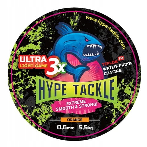 Plecionka Wędkarska Hype Tackle Ulg 3X Orange 0,04 mm 2,6kg 100m Na Pstrąga