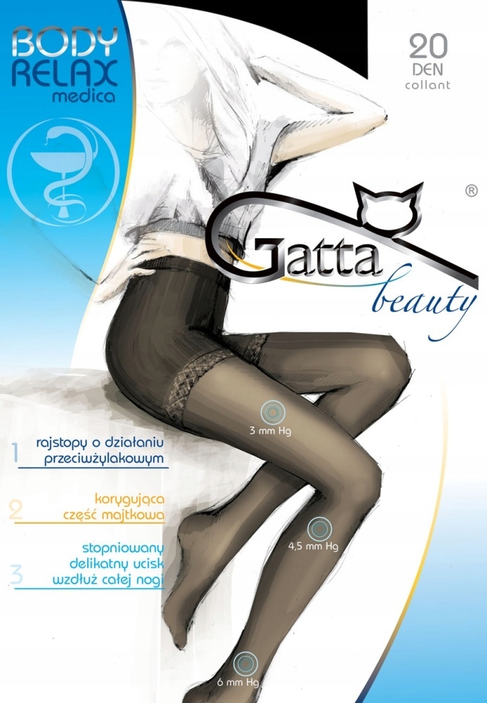 

Rajstopy Relaxmedica 20 Den Gatta: daino, 5/XL