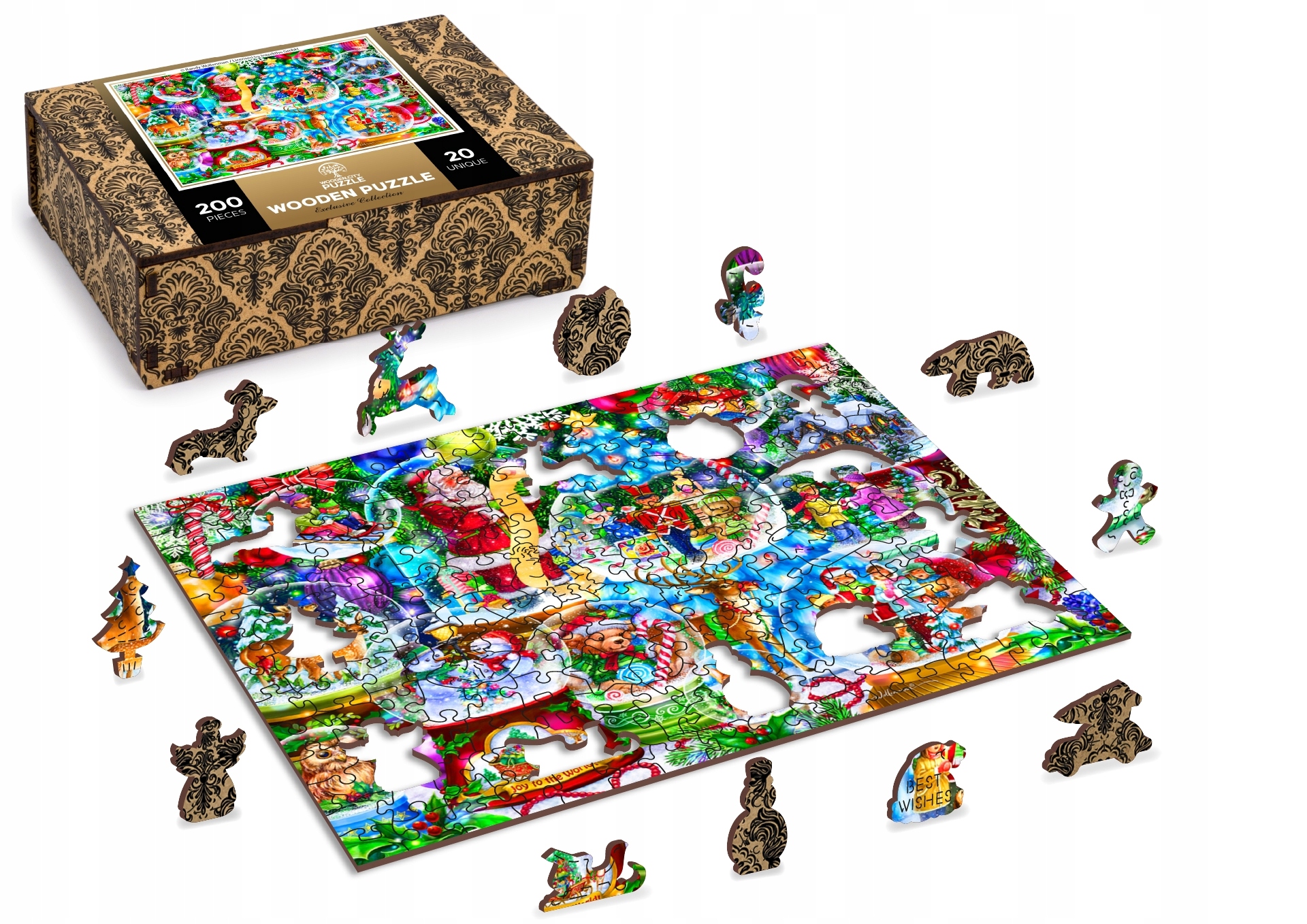 

Drewniane Puzzle Świąteczna Układanka 200 elemenów