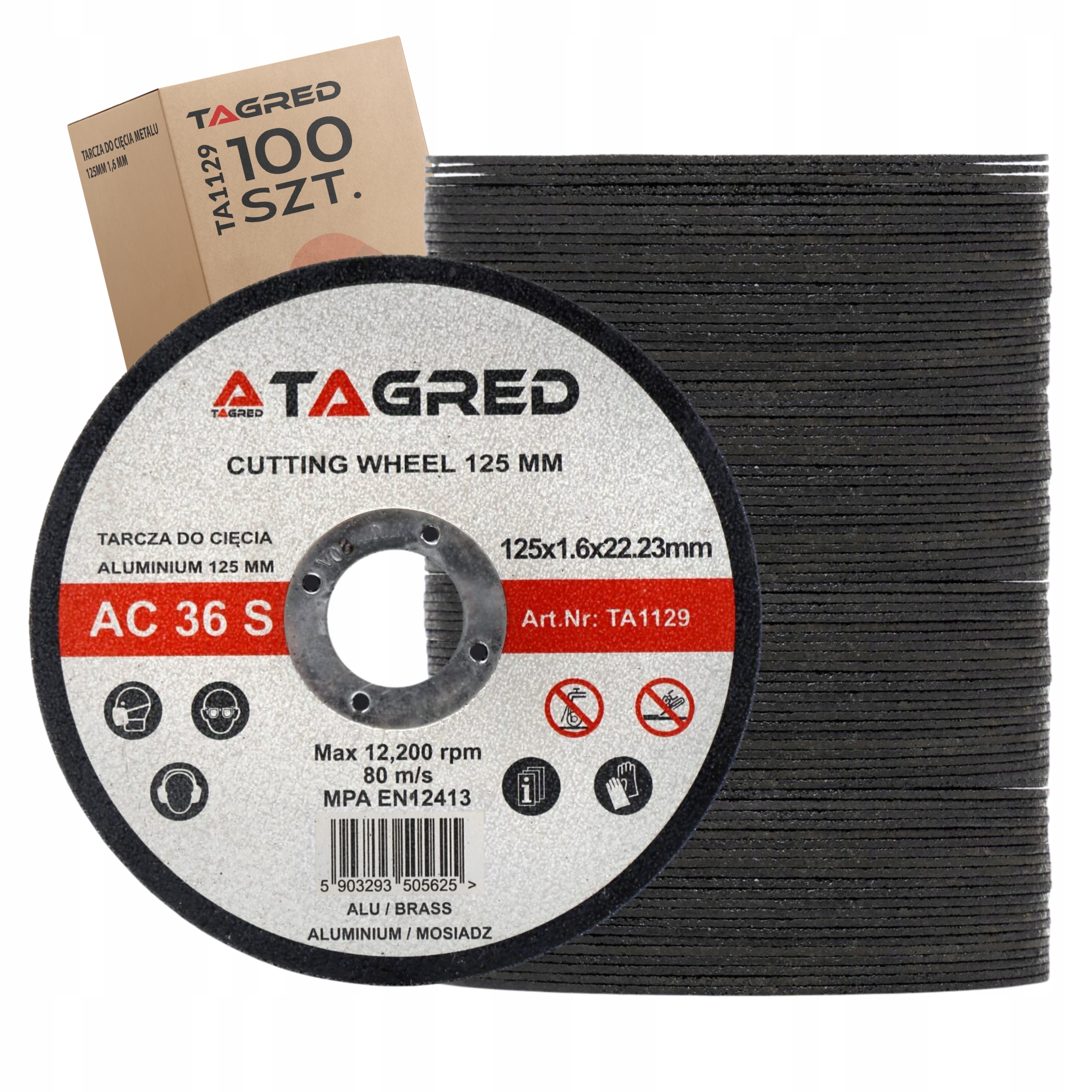 Set 100 ks Kotouč Na Řezání Kovu Aluminium Mosiadzu 125x1.6