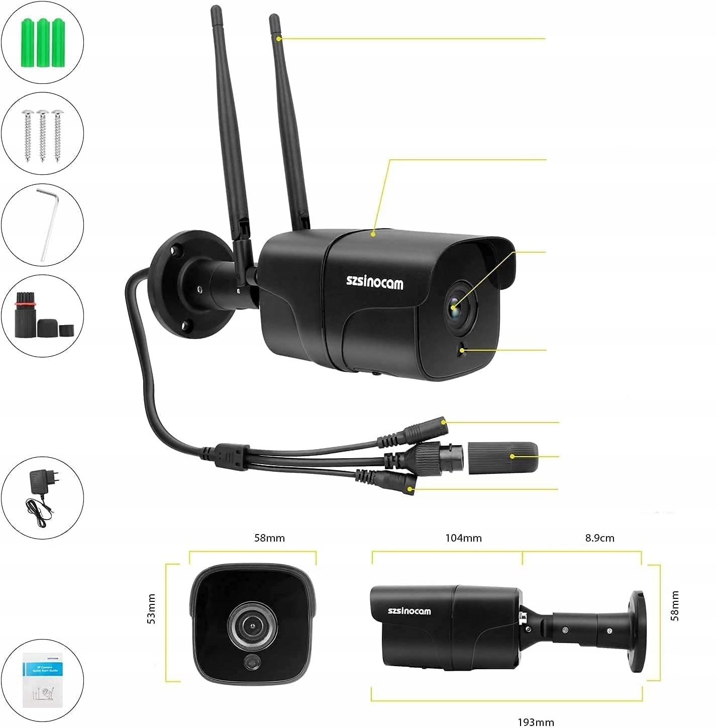 KAMERA IP SZSINOCAM 2.0MPX BULLET TUBOWA Model SZSINOCAM