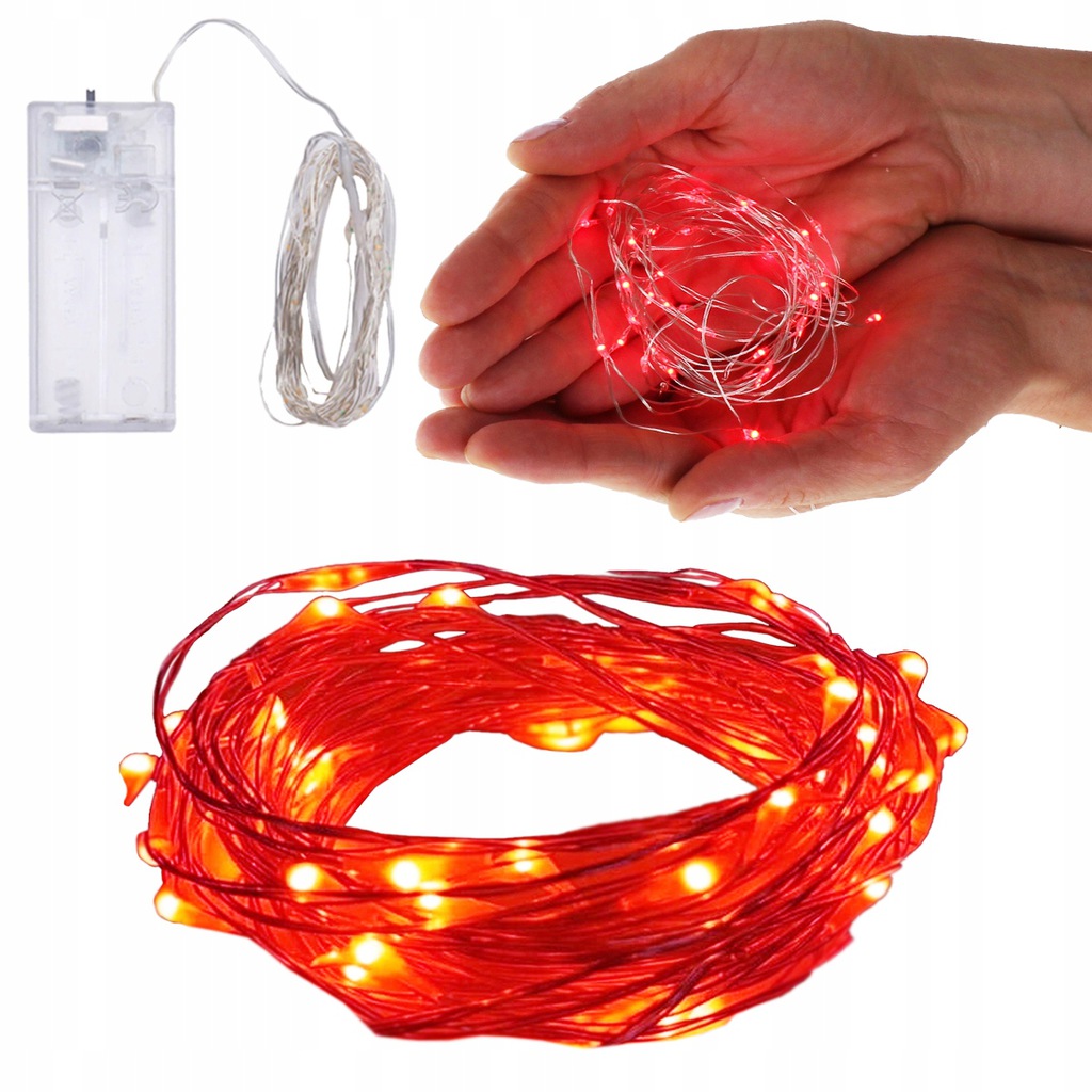 

Lampki Druciki 30 Led Czerwone 3 m