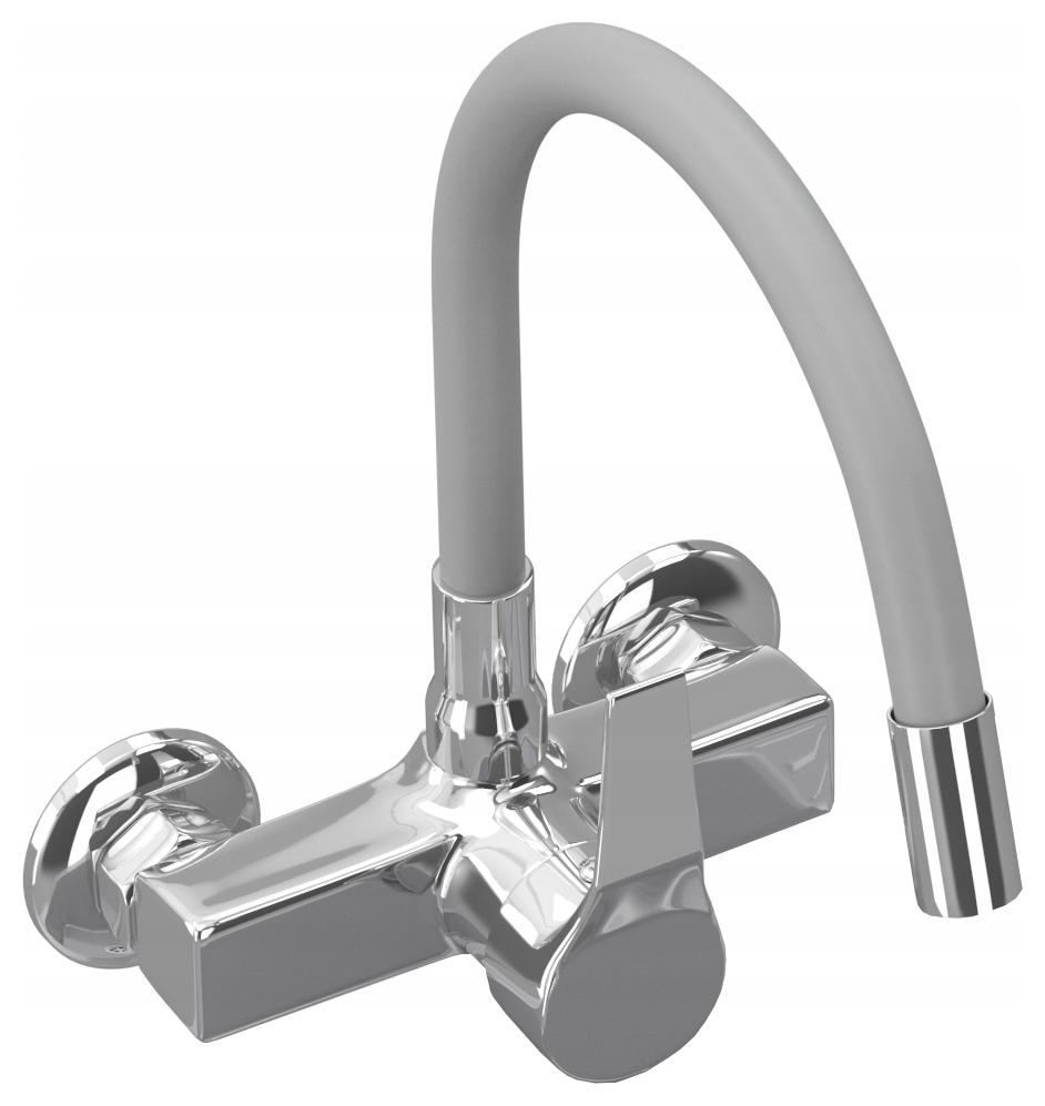 Kuchyňská stojánková baterie Granitan Flex Nástěnná stříbrná, šedá